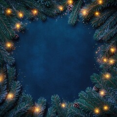 Aufkleber - A festive Christmas wreath adorned with lights and pine cones, perfect for holiday decor or gift-giving