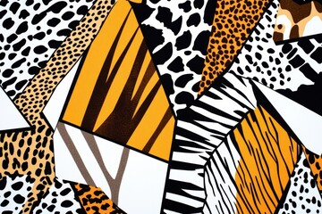 Poster - Close-up shot of an animal print fabric pattern