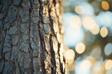 Close-up shot of a tree trunk with blurred background