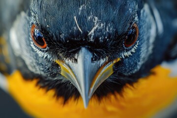 Poster - A close-up shot of a bird with an orange-colored beak, suitable for use in nature or wildlife photography