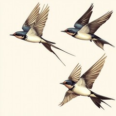 Aufkleber - Two birds soaring through the air