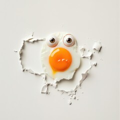 Poster - A simple breakfast dish featuring a fried egg with a runny yolk