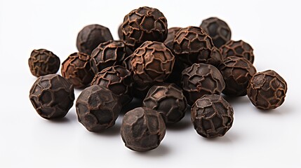 Poster - Spherical herbs on a light backdrop showcase earthy tones and textures. AI-generated