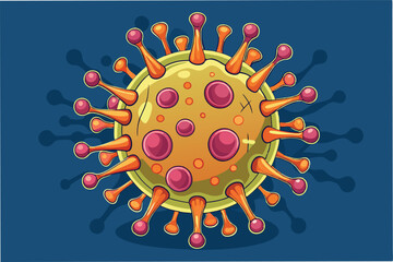 Poster - hmpv virus hmpv virus 3D render realistic microscopic close up scientific detailed clipart vector