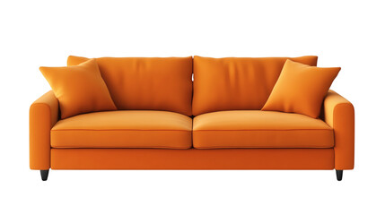 Wall Mural - A orange sofa isolated on white background