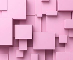 Wall Mural - Abstract pink cube background.