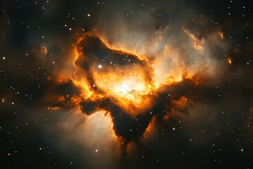 Wall Mural - Fiery Nebula in Deep Space