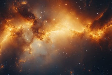 Wall Mural - Cosmic Dance: A fiery nebula glows in the vast expanse of space.