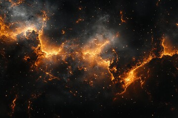 Wall Mural - Fiery Nebula in Deep Space
