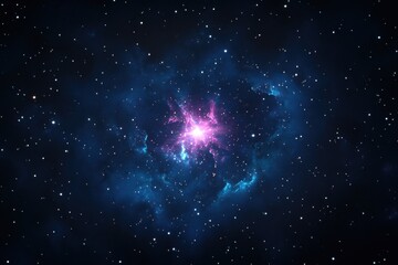 Wall Mural - Cosmic Nebula: A vibrant explosion of pink and blue.