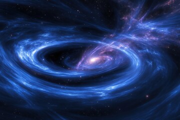 Wall Mural - Mesmerizing cosmic swirl of blues and purples.  A captivating nebula.