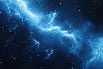 Wall Mural - Cosmic Nebula in Shades of Blue