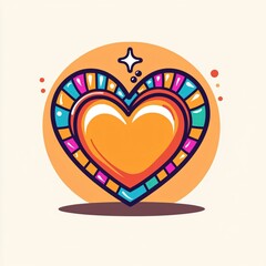 Poster - Vibrant Colorful Ornate Heart Design Graphic Illustration