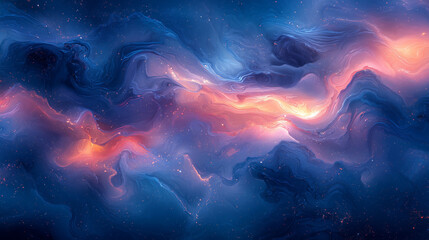 Wall Mural - Abstract Cosmic Nebula Swirling Colors And Stars