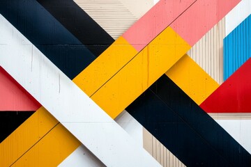 Wall Mural - colorful wall with black and white stripes