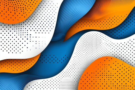 Colorful abstract background with orange, blue, and white