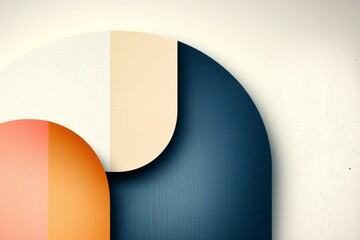 Wall Mural - Blue and orange oval is surrounded by a white background