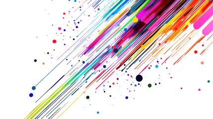 Poster - Colorful lines and dots technology transparent background
