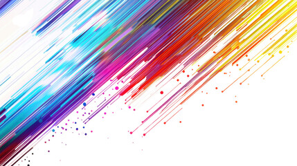 Poster - Colorful lines and dots technology transparent background