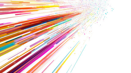 Poster - Colorful lines and dots technology transparent background
