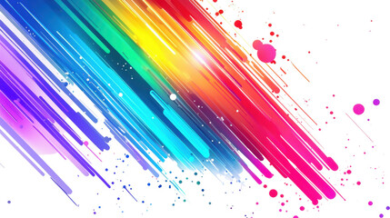Poster - Colorful lines and dots technology transparent background
