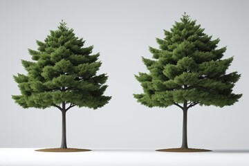 there are two trees that are standing next to each other