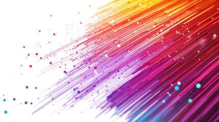 Poster - Colorful lines and dots technology transparent background