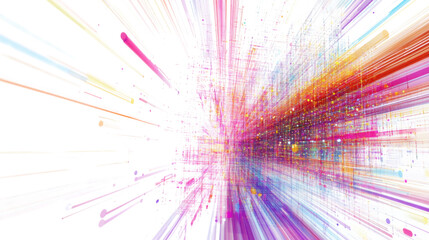 Poster - Colorful lines and dots technology transparent background