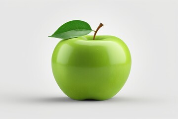 Wall Mural - there is a green apple with a leaf on it