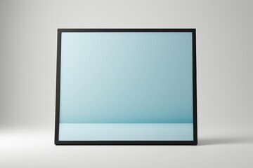 a close up of a picture frame with a blue background