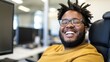 © Bougie Banana - Smiling person with an intellectual disability engages in job training, showcasing progress