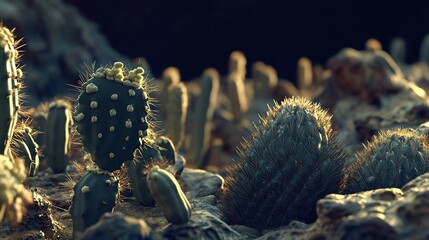 Poster - Desert Cactus Bloom: Arid Botanical Photography