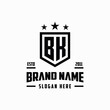 © Deas Carlos - letter BK monogram shield star logo design vector template
