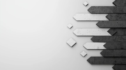 Poster - Abstract Geometric Background with Angular Shapes in Monochrome Tones for Creative Design Projects