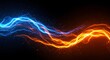 © IPutuToya - Abstract Energy Flow:  Vibrant streaks of blue and orange energy intertwine, creating a dynamic and captivating display of power and motion. This abstract design evokes feelings of energy, dynamism.