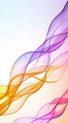 Poster - Ethereal Waves of Colorful Smoke or Light with Soft Flowing Curves on a Subtle Gradient Background