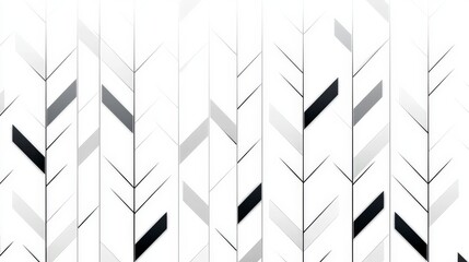 Poster - Black and White Geometric Pattern with Chevron Shapes and Minimalist Design for Modern Decor and Branding