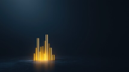 Poster - Abstract Graphic of Golden Vertical Bars on Dark Background for Modern Design