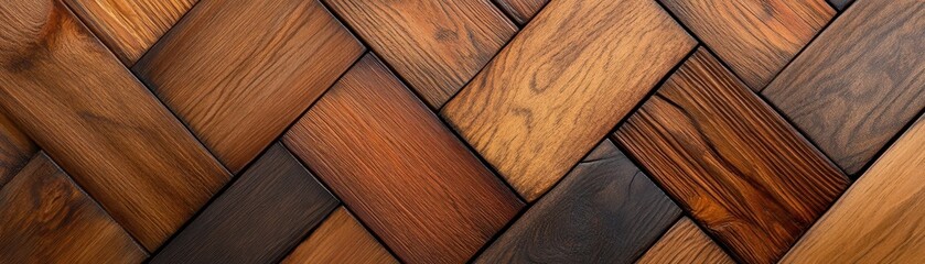 Wall Mural - Closeup of textured wooden floor planks showcasing natural wood grain and patterns