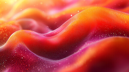 Wall Mural - Abstract wavy texture with vibrant orange and pink hues.