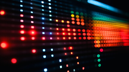 Poster - LED Lights Abstract: Dynamic colorful LED lights create an abstract pattern, perfect for technology, music, and energy-related projects.