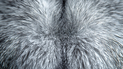 Wall Mural - Close-up view of soft, gray fur texture.