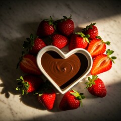 Wall Mural - heart shaped chocolate