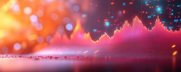 Poster - A vibrant, abstract sound wave visualization with colorful peaks and a dynamic background, representing audio frequencies and music energy.