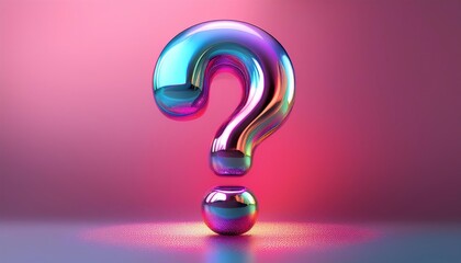 Poster - A colorful, reflective question mark stands prominently against a gradient background, suggesting curiosity and inquiry.