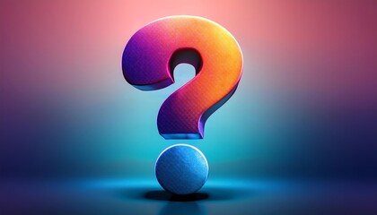 Poster - A vibrant, colorful question mark stands out against a gradient background, symbolizing curiosity and inquiry.
