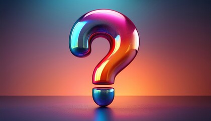 Poster - A colorful, reflective question mark stands prominently against a gradient background, symbolizing curiosity and inquiry.