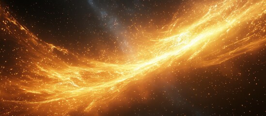 Wall Mural - Stunning Cosmic Phenomenon with Bright Golden Nebula and Countless Stars in Deep Space Captured in High Resolution