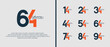© dharmArt - set of anniversary logo flat black and orange color on white background for celebration moment
