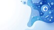 © f. - Blue medical background with virus and healthcare symbols